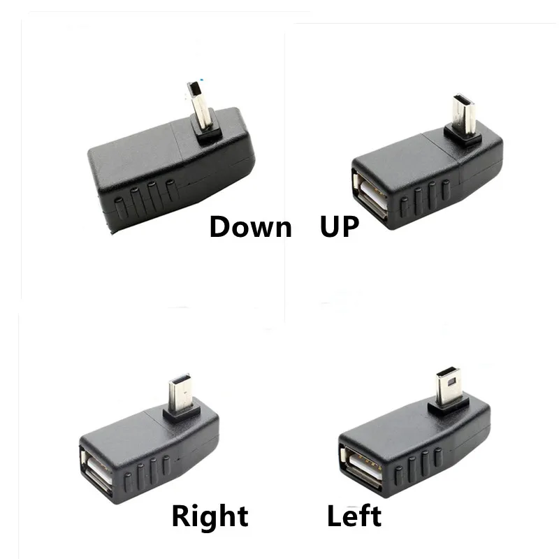 

Mini USB 5Pin Male to USB Female 90 degree Angle Converter Connector data Sync OTG Adapter for Car MP3 MP4 Tablets Phones