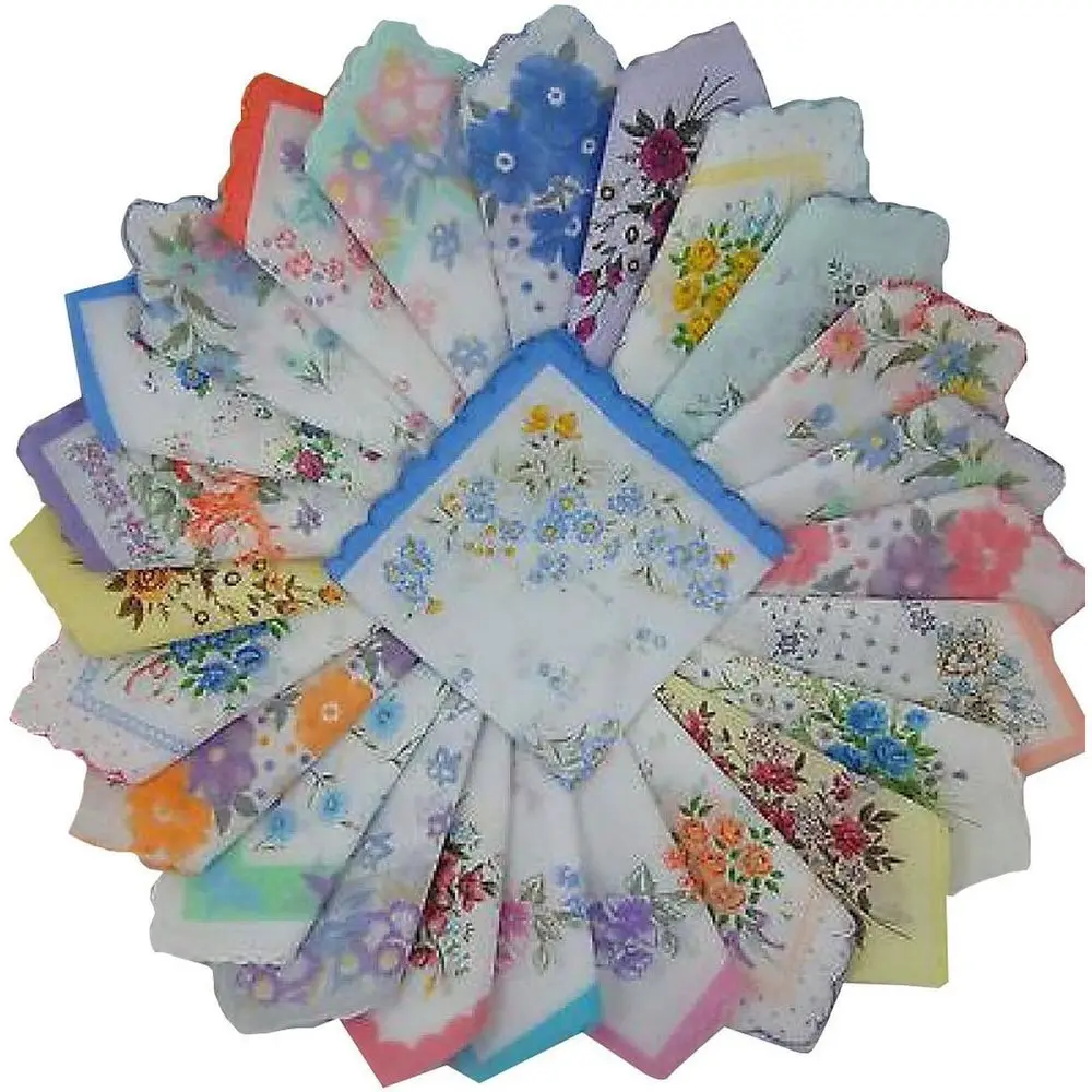 

Colorful 100% Cotton Ladies Handkerchiefs for Weddings