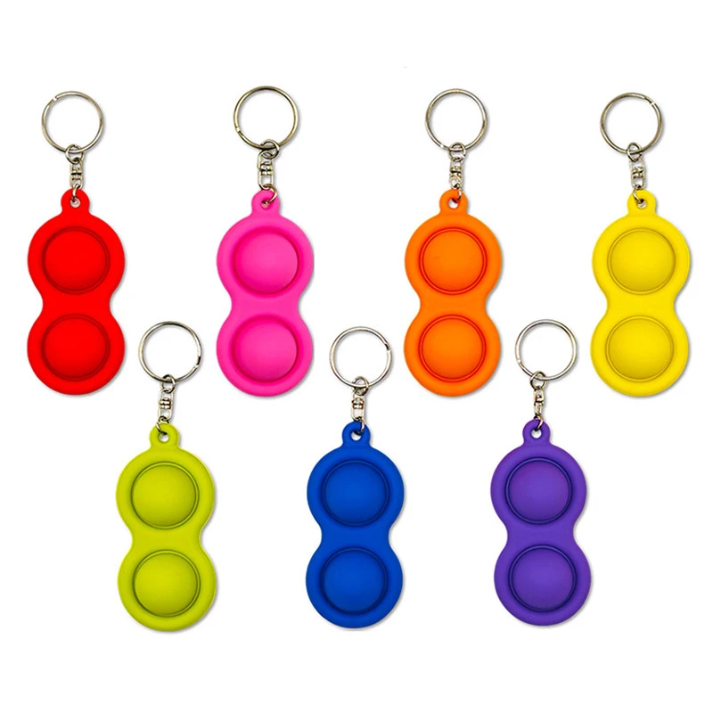 Gantungan Kunci Push Bubbles Fidget untuk Menghilangkan Stres dan Kecemasan, Terapi ADHD Autisme, Mainan Sensorik, Hadiah Ulang Tahun Anak