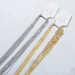 ZHUKOU 550MM/1.2mm Snake Replacement Chain Strap Metal Chain Clasp Jewellery Making Accessories Necklace 10 Pcs Wholesale:VL31