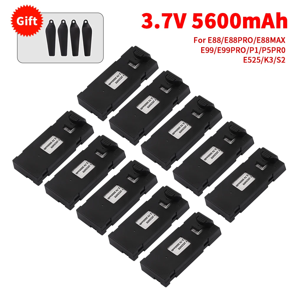 

Обновленный Аккумулятор 3,7 в 5600 мАч, аксессуары для E88 E88 PRO E99 PRO E525PRO P1 S2 Mini Uav, батарея для дрона 4K, запасная батарея для дрона