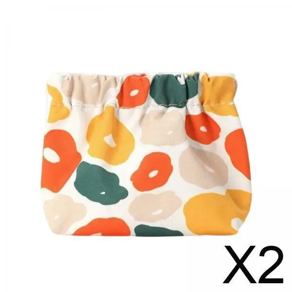 

2xмешочек для макияжа, водостойкий, большой емкости для ключей, для женщин и девочек, оранжевый цвет