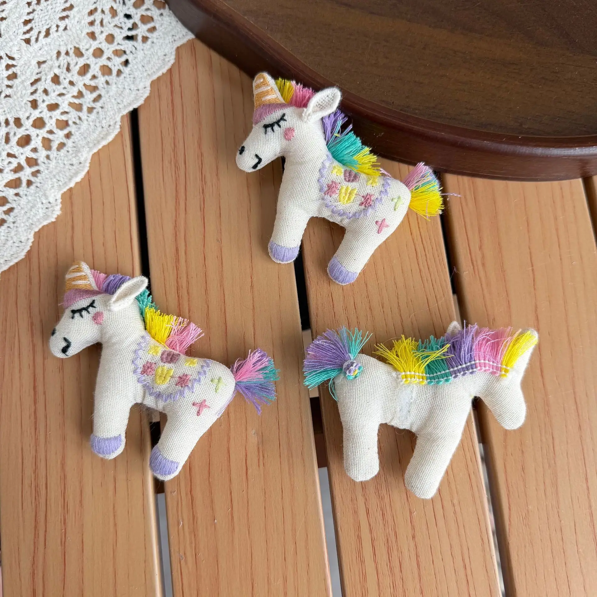 Premium Stuffed Pony DIY Hair Pin Material Cartoon Semi Finished Accessory for Children Apparel Scarf Footwear
