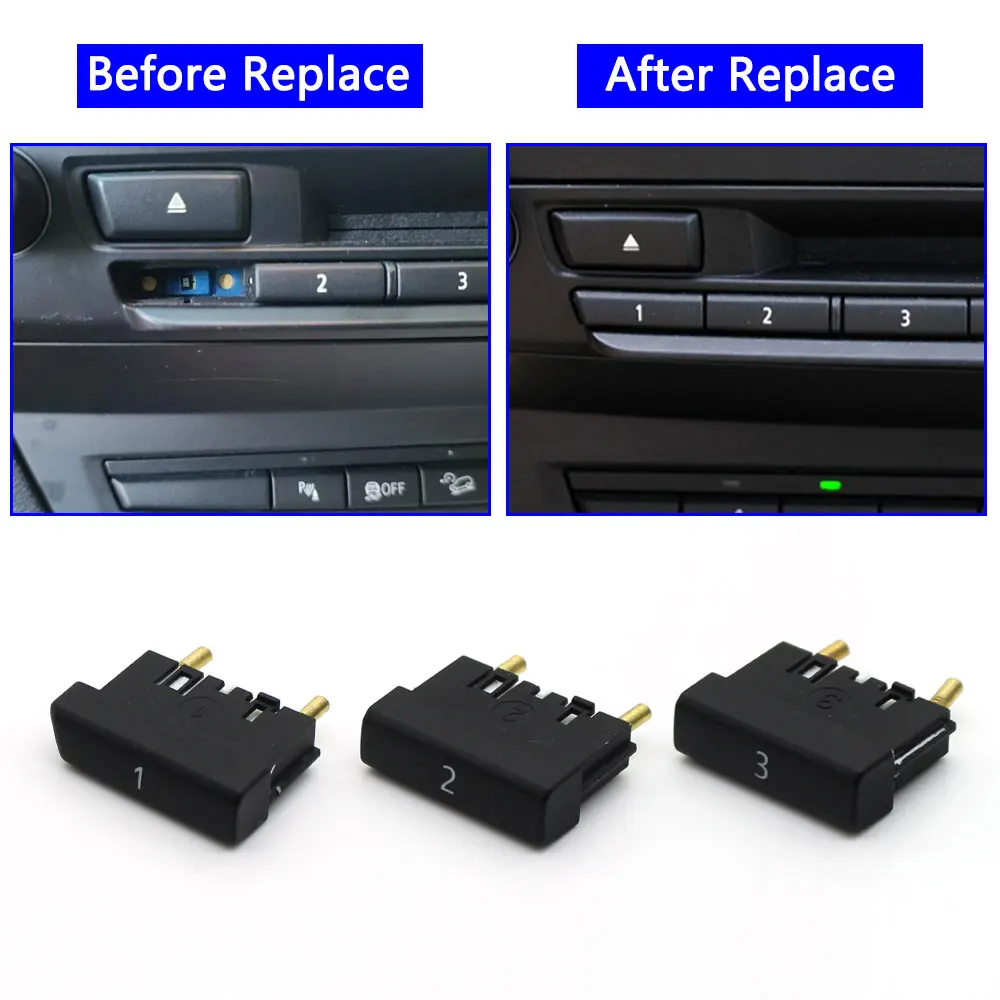 Image 3: Capuchon de commande pour lecteur CD multimédia, Console de tableau de bord avant de voiture, clé à bouton numérique pour BMW X5 X6 E70 E71 E72 2007 – 2013 65129228176