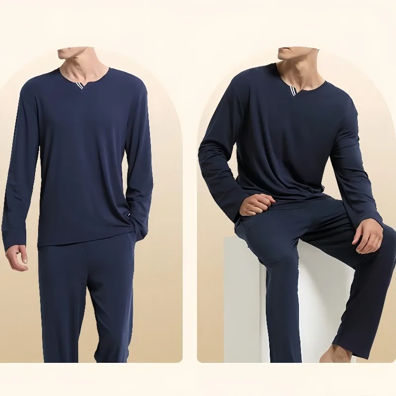 Men's Ultra Fine Modal Pajamas Set Comfortable Spring Summer Loungewear Luxury Sleepwear for Men