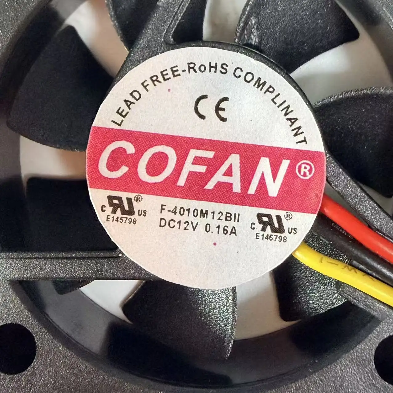 COFAN F-4010M12BII DC 12V 0.16A 40x40x10mm 3-Wire Server Cooling Fan