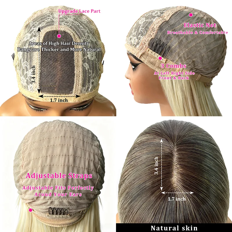 Ombre Blonde Lace Front Wig With Bangs Natural Looking Heat Resistant Fiber Synthetic Wigs for Women hatsune miku cospla Party