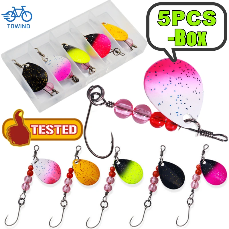 

New 5/1PC 2.2g Fishing Spoon Spinner Bait With Single Hooks Metal Jig Fishing Lure Hard Baits Spoon Lures Bass Arttificial Bait