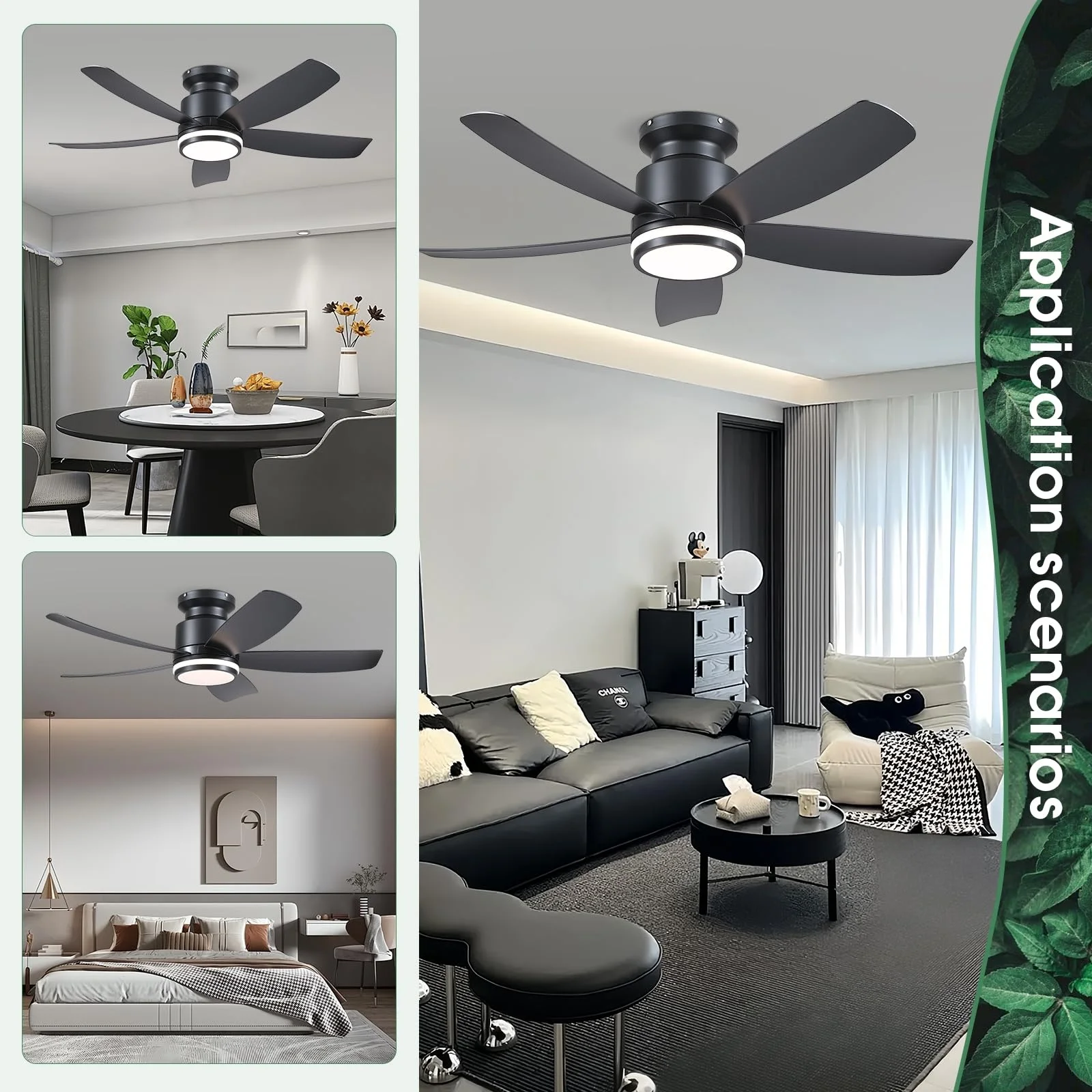 Energy-saving remote control lighting for bedroom living room stylish interior decorative fixture modern ceiling fan light