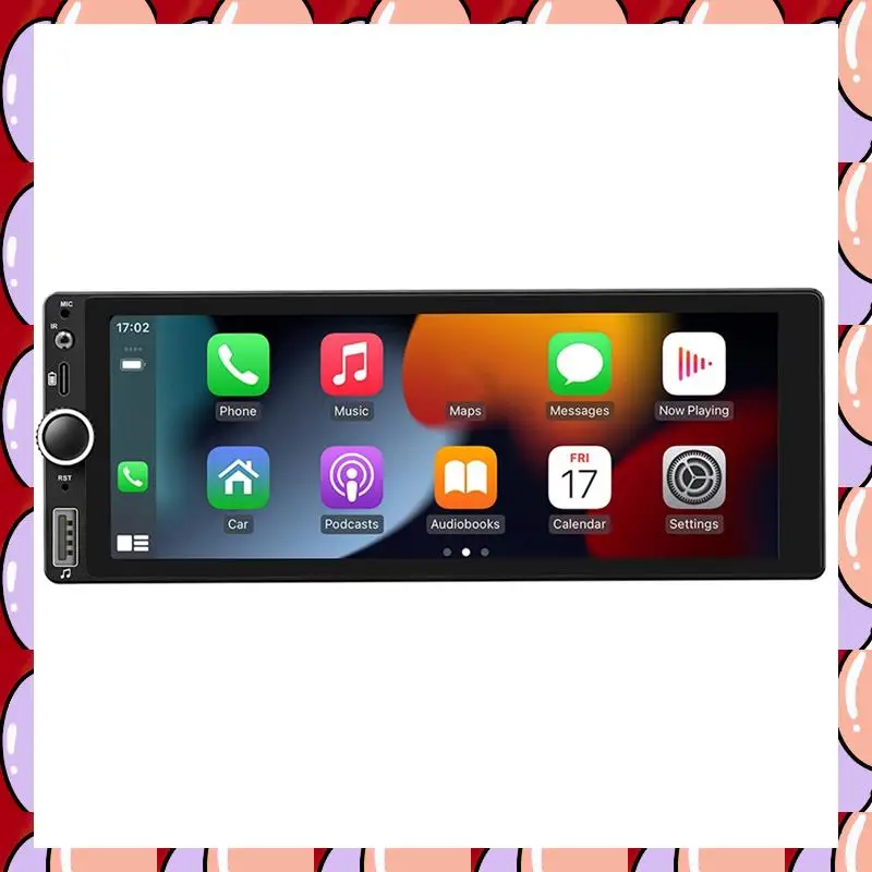 Leitor MP5 A72Z 2 + 32G com tela de 6,86 polegadas, navegação e Bluetooth - Ideal para Carplay sem fio e Android Auto