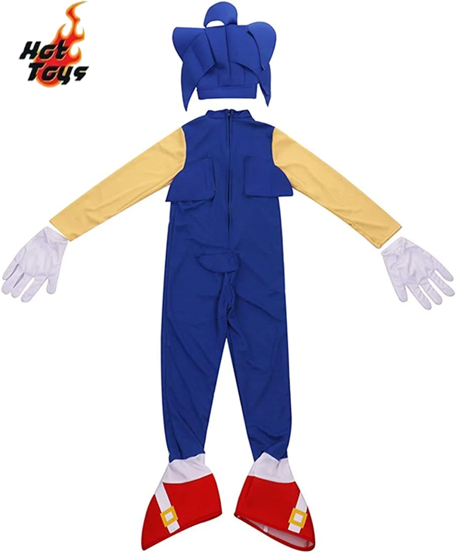 Sıcak Oyuncaklar Anime Oyunu Sonic Cosplay Kostüm çocuk Kirpi Zentai Cadılar Bayramı Partisi Performans Kostüm Bodysuit