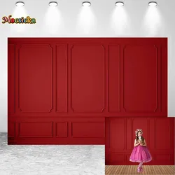 Mocsicka Photography Background Red Wall Indoor KidsParty Family Portrait backdrop Maternity Photoshoot Wedding Photo Studio