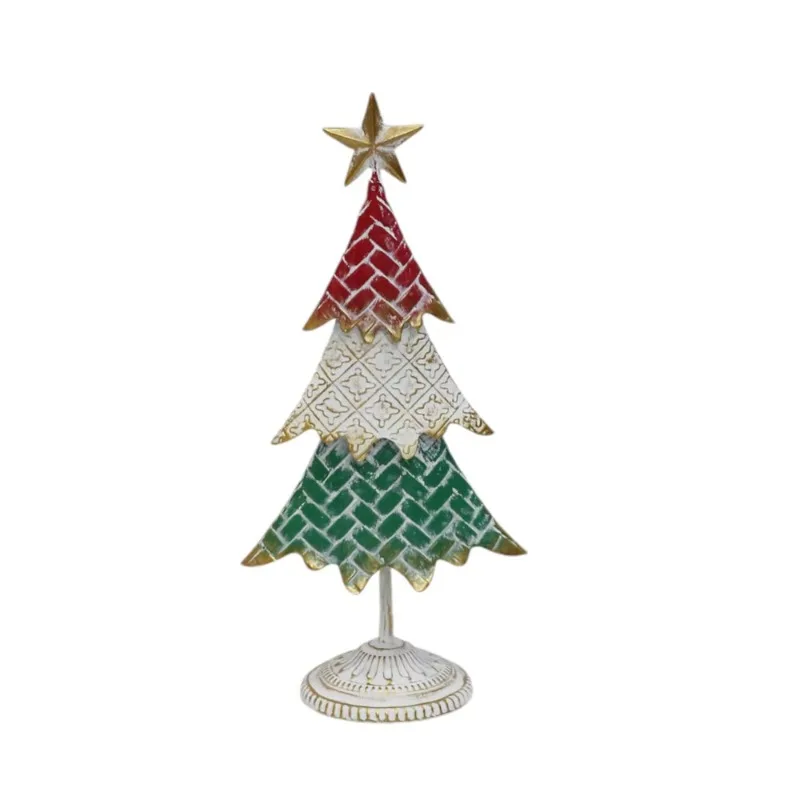 Modern Farmhouse Style Metal Base Christmas Tree Tabletop Ornaments Iron Decoration Crafts