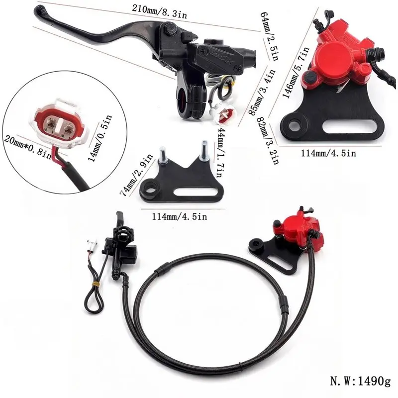 A95E-Brake Caliper& Master Cylinder 7/8 In Included Brake Kit For Yozma In10 Ebike Electric Dirt Bike Rear Brake Kit