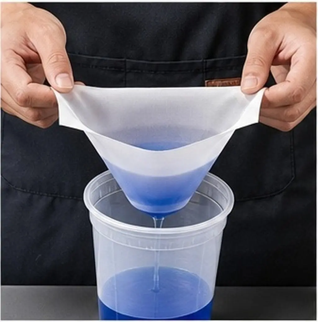 30Pcs Silicone Color Paste Filter 4.72x4.72inch White Nylon Mesh Sheet Fine Paint Strainer Screen for Car Paint Filtration and