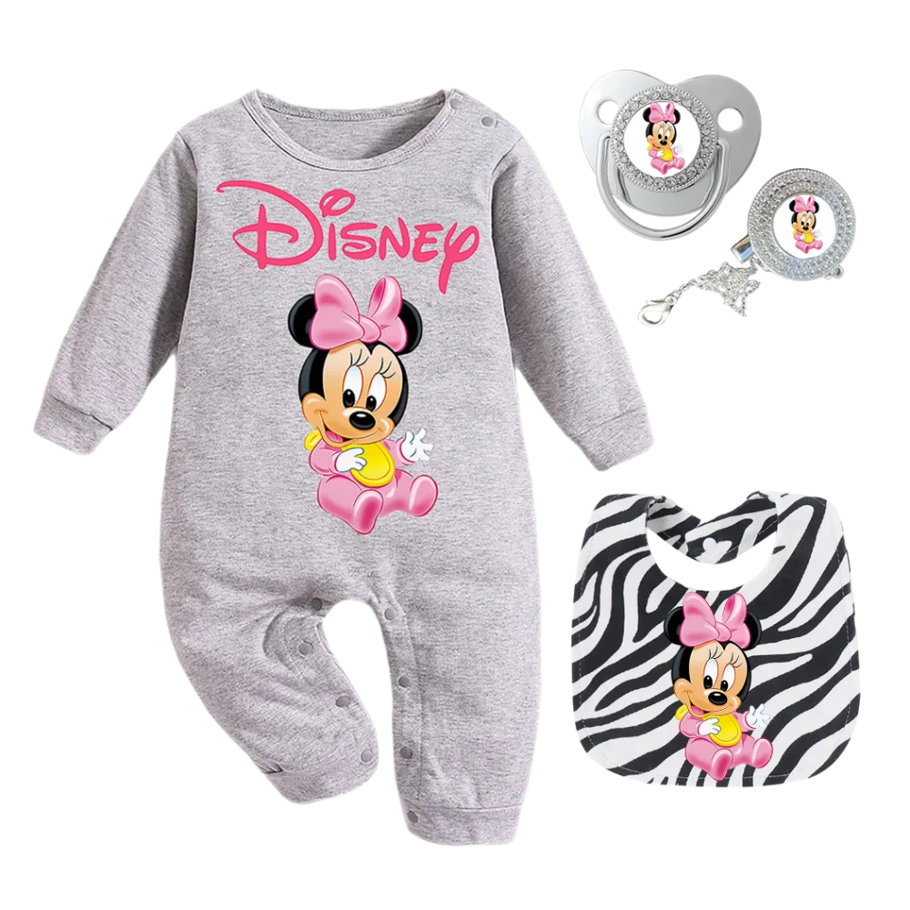 

Подарочный набор для новорожденных: комбинезон, слюнявчик, пустышка, мультяшные наклейки для малышей 0-6 месяцев