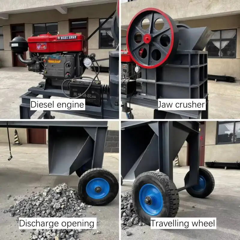 Jaw Crusher Factory Direct Sales PE250*400 Small Mobile Diesel Basalt For Crushing Construction Gravel view 4