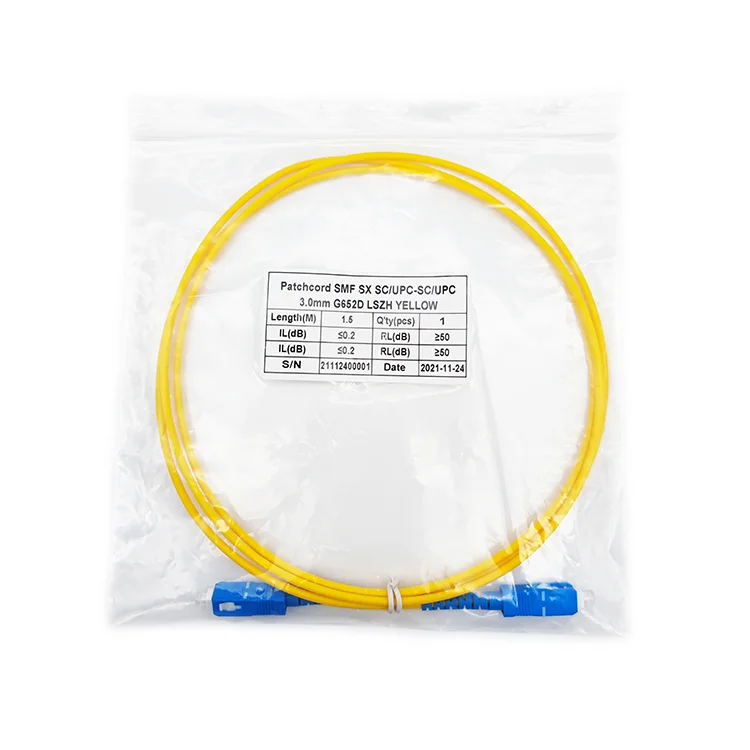 Factory Price Optical Fiber Jumper Single Mode Simplex Sc Upc Pvc Lszh 3.0mm Fiber Optic Patch Cord - view 5