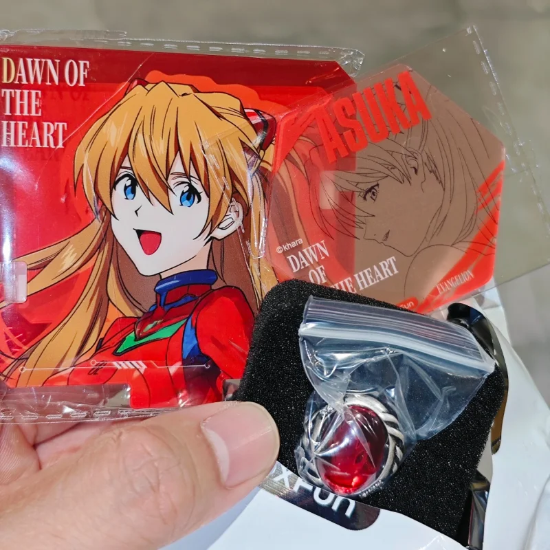 Original Boxfun Eva Dawn Of The Heart Series Rings Blind Box Ayanami Rei Anime Peripheral Ornaments Collect Toy Gifts view 6