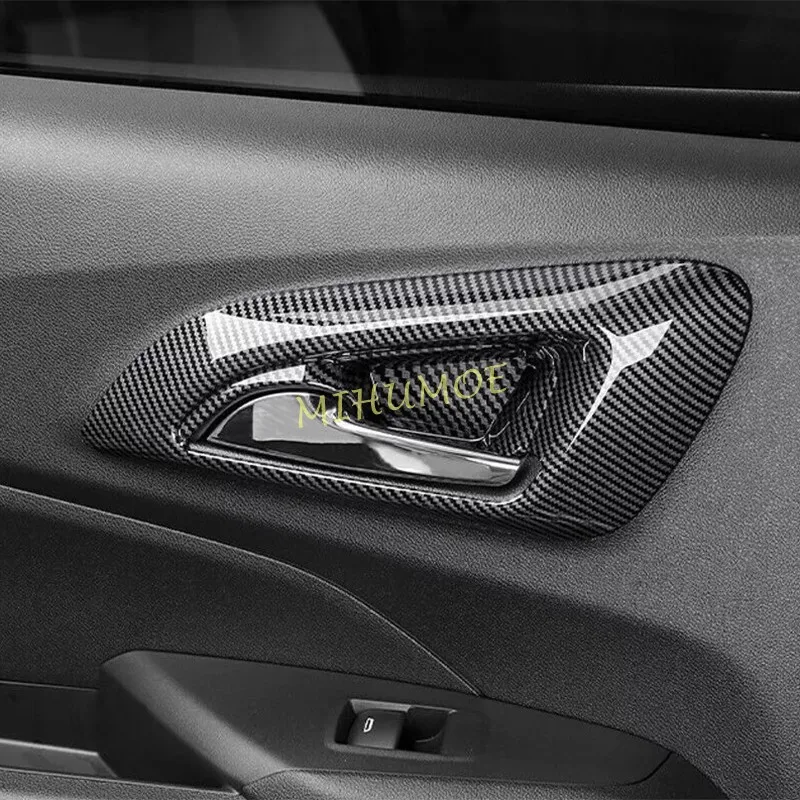 For Chevrolet Trax 2024 2025 Car Styling Interior Door Handle Cover Surrounds Trims Carbon Fiber