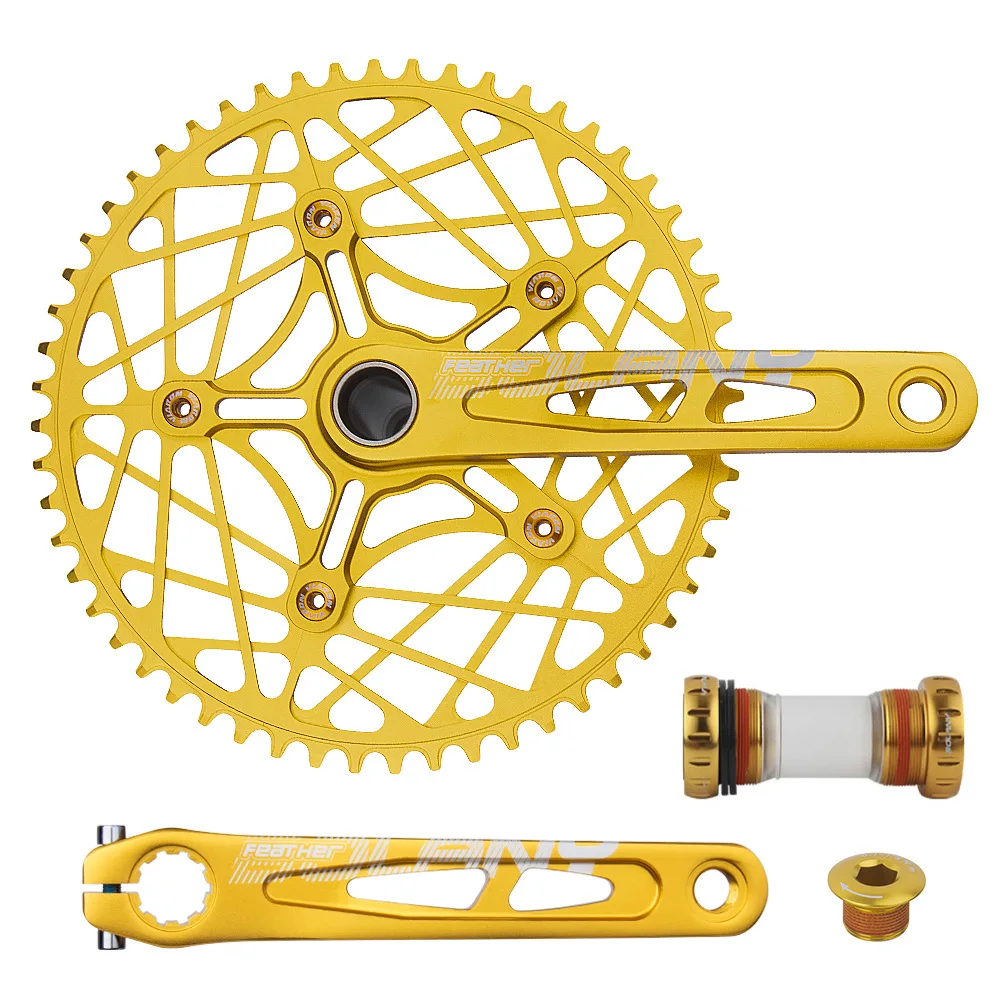 BOLANY-Integrated Hollow Crankset/Platter, Positive and Negative Aluminum Crank Set, Ceramic BB, 170mm, 54 T, 56 T, 58T image 6