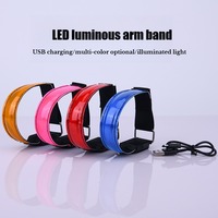 LED Luminous Night Reflective Armband Ankle Flash Light USB Charging Outdoor Sports Reflective Safety Belt For Bicycle Cycling