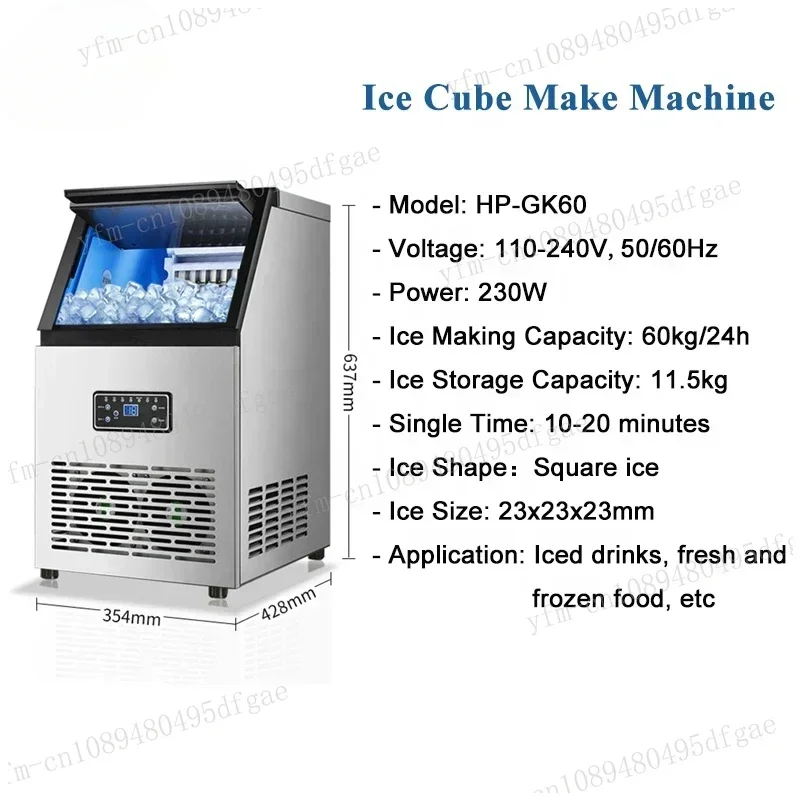 Ice Cube Machine 60kg Ice Making Machine Mini Small Countertop Home Commercial Ice Maker Machine For Business Price