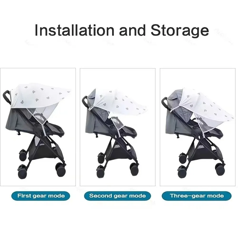 Extended Baby Stroller Sunshade Light Blocking Lightweight UV Resistant Canopy Adjustment Stretch Fabric Sun Blocker Cover