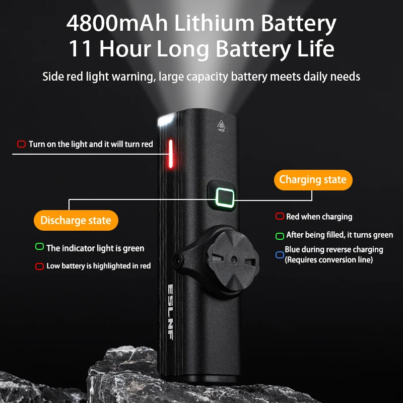 ESLNF 1000LM 자전거 라이트 방수 USB 충전식 LED 전조등 알루미늄 합금 야외 사이클링 MTB 로드 바이크 라이트 자전거 라이트