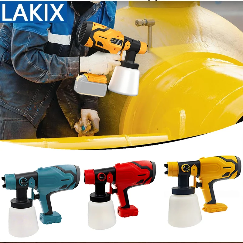 

Cordless Electric Spray Gun High Power HVLP Paint Sprayer Auto Furniture Steel Coating Airbrush For Makita/Dewalt/Milwaukee