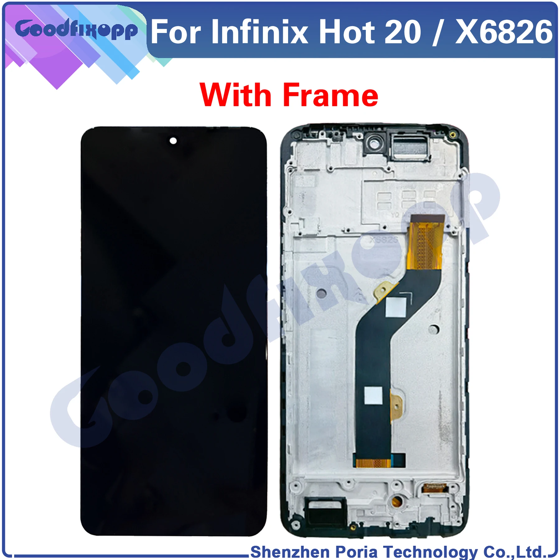 For Infinix Hot 20 X6826 Hot20 LCD Display Touch Screen Digitizer Assembly Repair Parts Replacement