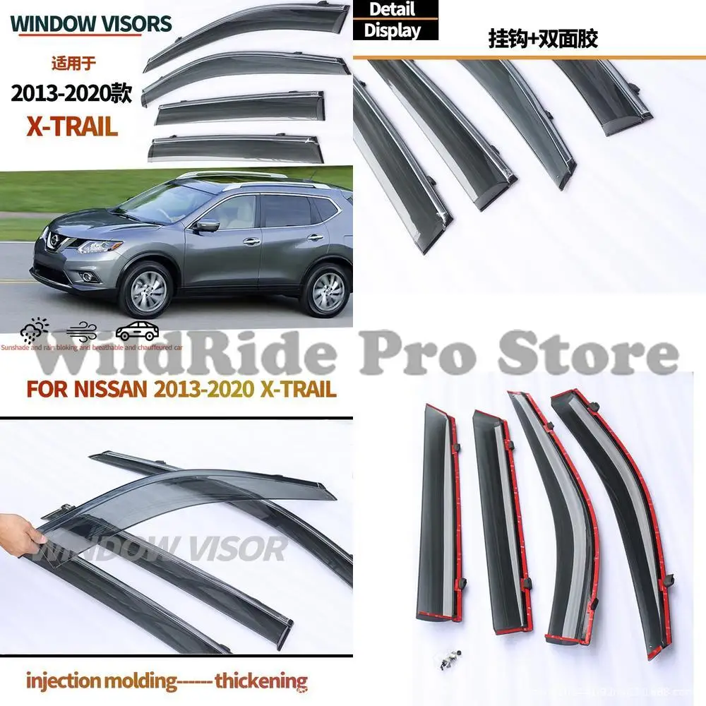 

1 комплект для Nissan X-Trail T32 Rogue 2013-21, оконные козырьки, дефлекторы дождя для боковых окон автомобиля