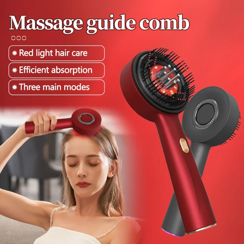 New Fashion Handheld Head Scalp Massager Comb Waterproof Hair Oil Applicator Red Light Therapy Scalp Massager Brush Head Relax