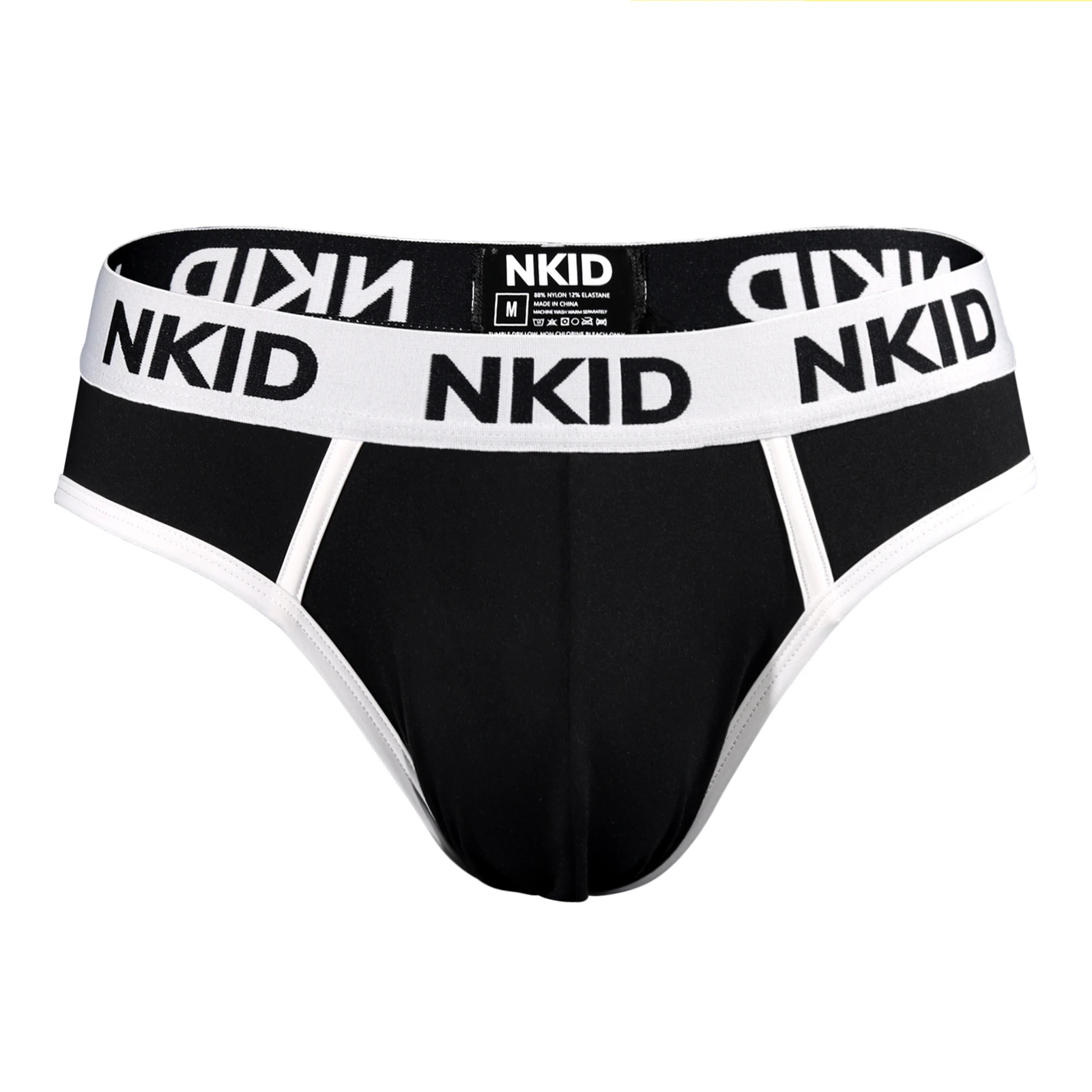 Mens Briefs Black White Comfortable Soft Nylon No Fly Men Underwear 6 Pack NKID Underpants