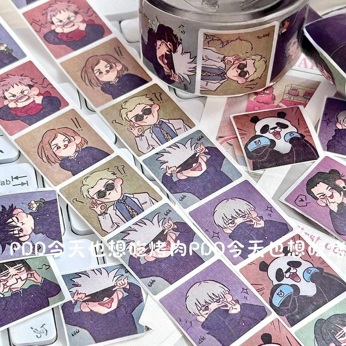 500PCS/Roll Jujutsu Kaisen Anime Stickers Cute Satoru Gojo Cartoon Decals Toy Journal Notebook Guitar Phone KidRewardStickerGift - view 5