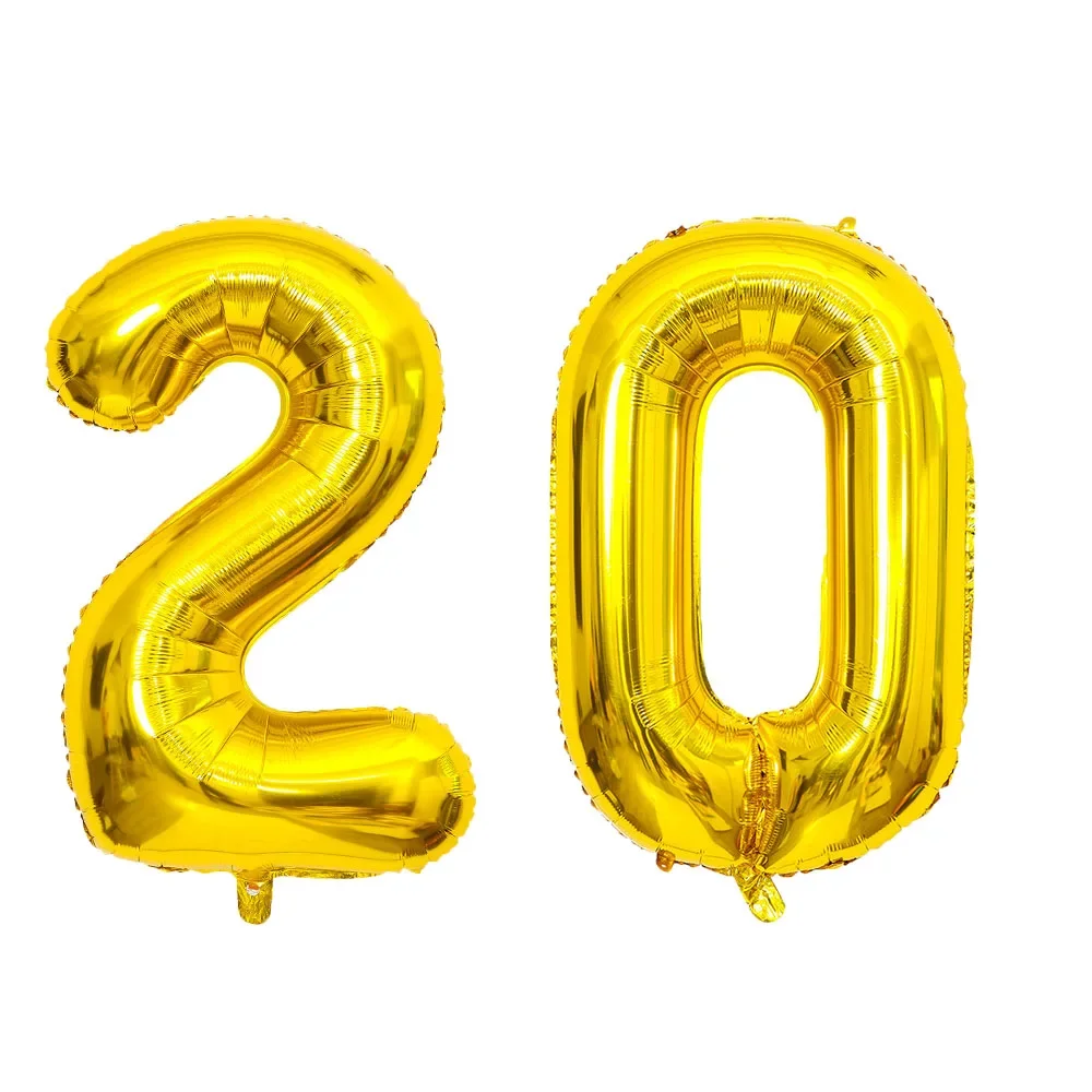 2 Stück 40 Zoll Zahlenfigur Folienballon16 18 20 21 25 30 35 40 Jahre Erwachsene alte Geburtstagsfeier Jahrestag Dekoration Luftballon – Detail 5