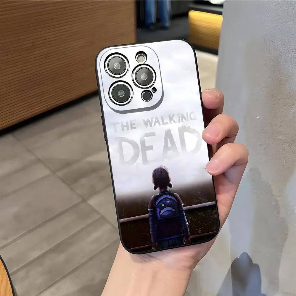 حافظة لهاتف آيفون 17 Air 16 E Pro Max 15 14 13 Mini 12 Pro 11 XS Max 7 8 Plus غلاف ناعم أسود اللون من Game The Walking Dead #6