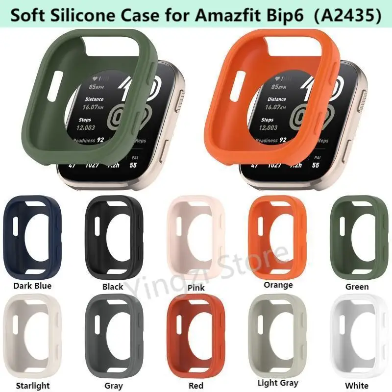Capa de silicone macio para amazfit bip 6 (a2435) pulseira de relógio inteligente protetor de escudo para huami amazfit bip6 a2435 acessórios