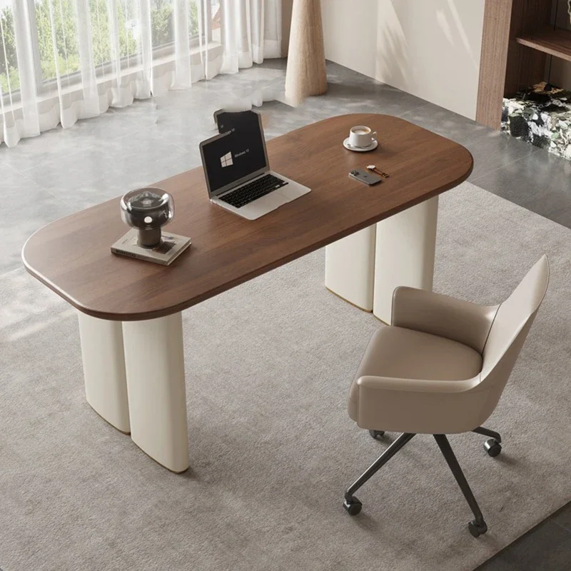 

Saddle Leather Office Desk Home Study Table Luxury Modern Simple Consultation Table Computer Desk Mesa Office Furniture Indoor