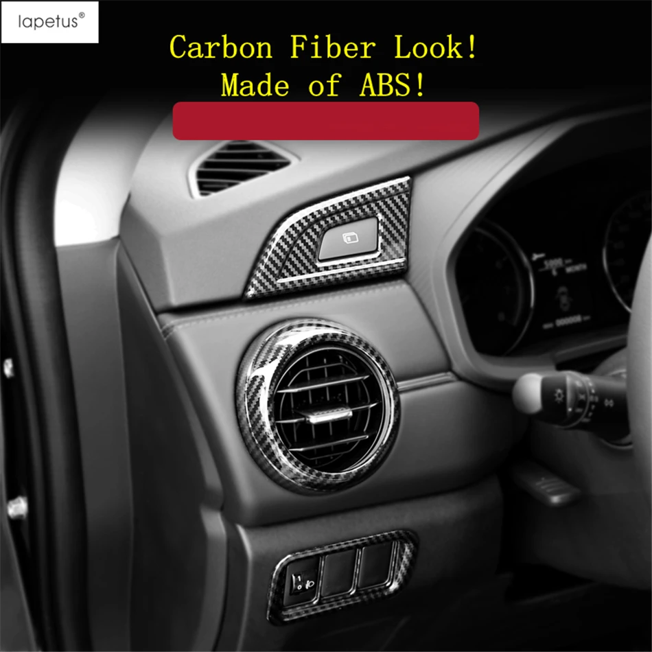 Head Lamp / Water Cup Panel / Dashboard Side Middle Air AC Vent Cover Trim For Mitsubishi ASX 2020 2021 Carbon Fiber Accessories