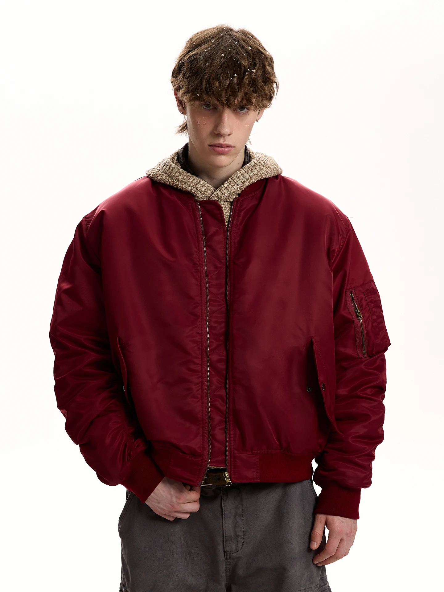 

Красная бейсбольная куртка-бомбер в американском ретро-стиле, утепленная, свободного кроя, для молодежи, теплая, модная