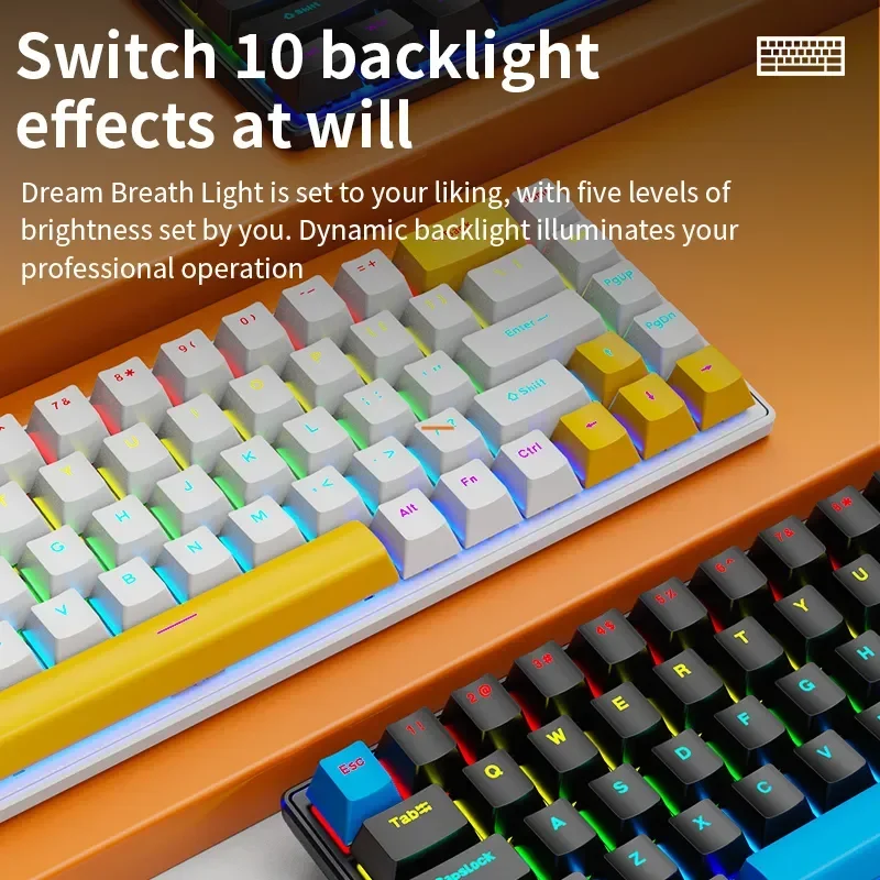 

Wired Mechanical Keyboard 10Kinds of Colorful Lighting Gaming and Office For Microsoft Windows and System