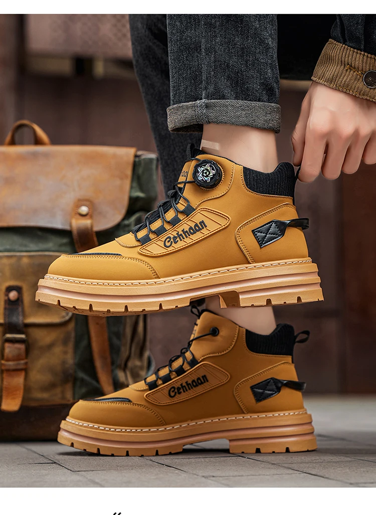 Herren-High-Top-Stiefel, Stofffutter für hohen Komfort, geeignet für Outdoor-Sportarten und den täglichen Gebrauch. – Detail 11