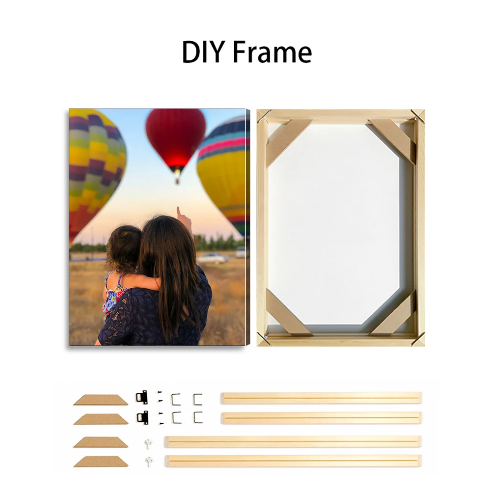 قطعة واحدة من قماش الصور المخصص مع إطار خشبي DIY أو ملصق بدون إطار هدية شخصية لعشاق ديكور منزلي قابل للتخصيص