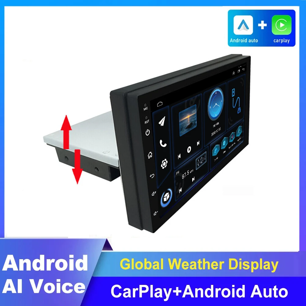 

7-дюймовый Android 13 автомобильный радиоприемник 1 Din Carplay мультимедийный плеер GPS Android Авто IPS экран RDS DSP автомобильный стерео раздельный экран