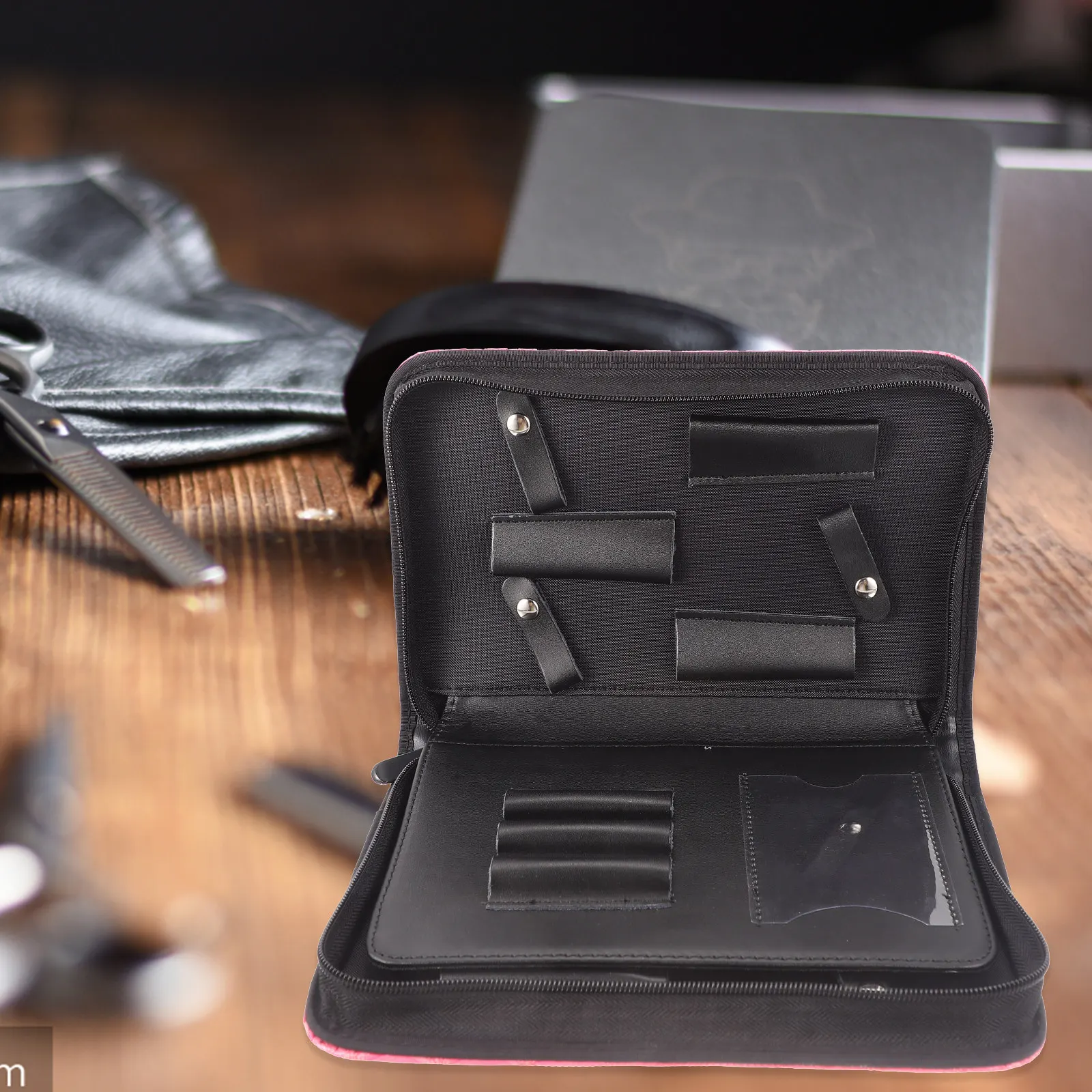 Hair Scissors Bag Diamond Quilted Pattern Professional Barber Pouch Salon Tools Organizer Scissor Holder Scissor Case