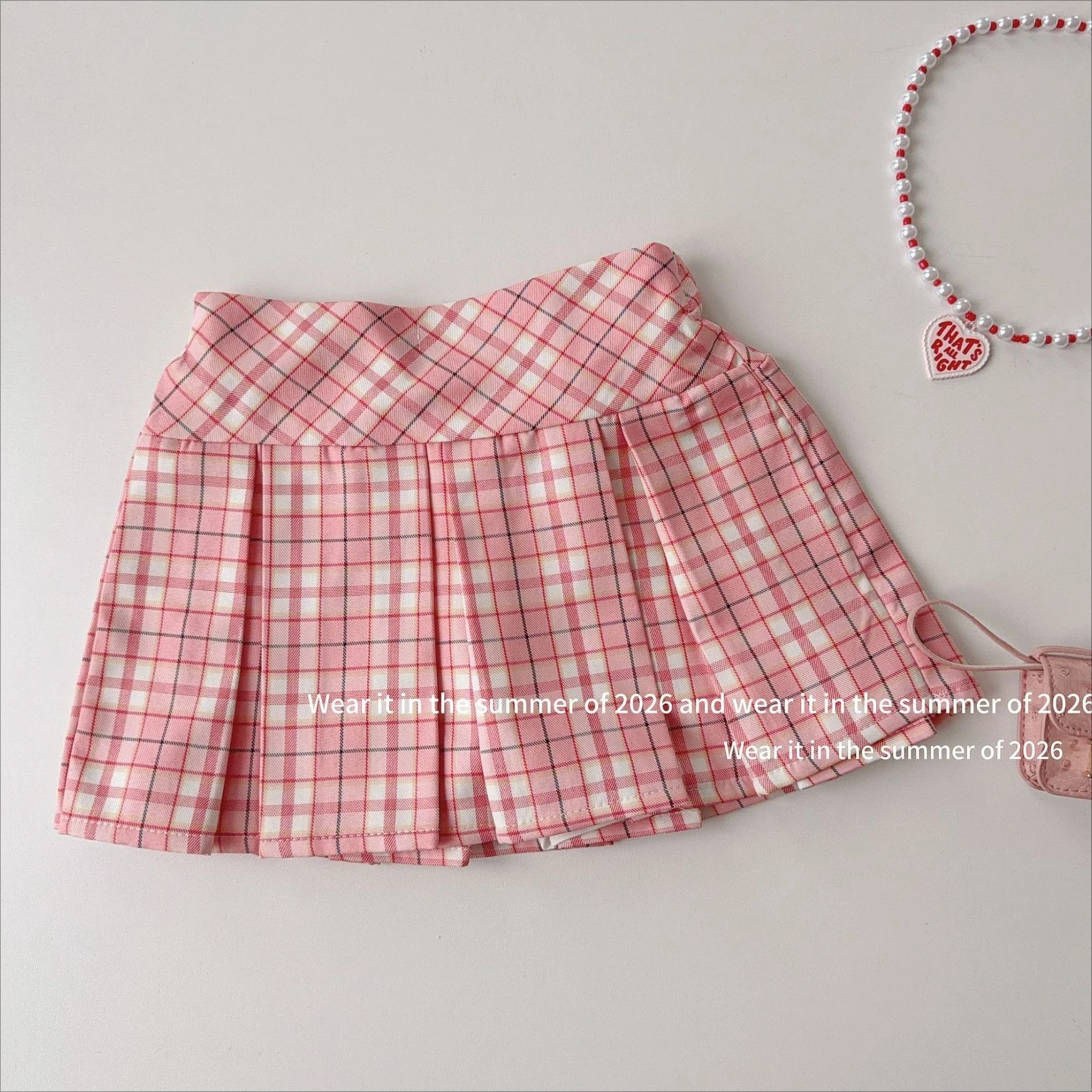 Girls Skirt 2026 Spring and Summer New Children's Clothing Korean Style Girl Baby Fashion Powder Lady Pleated Short Skirt