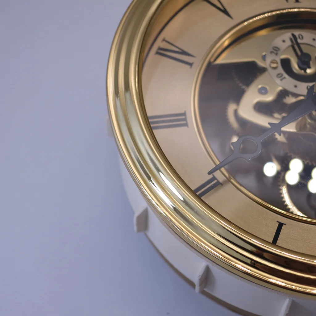 3D Small Wall Clock Retro Gold Table Clocks Wall Home Decor Shabby Chic Accessories Metal Transparent Movement Reloj Gift FZ993