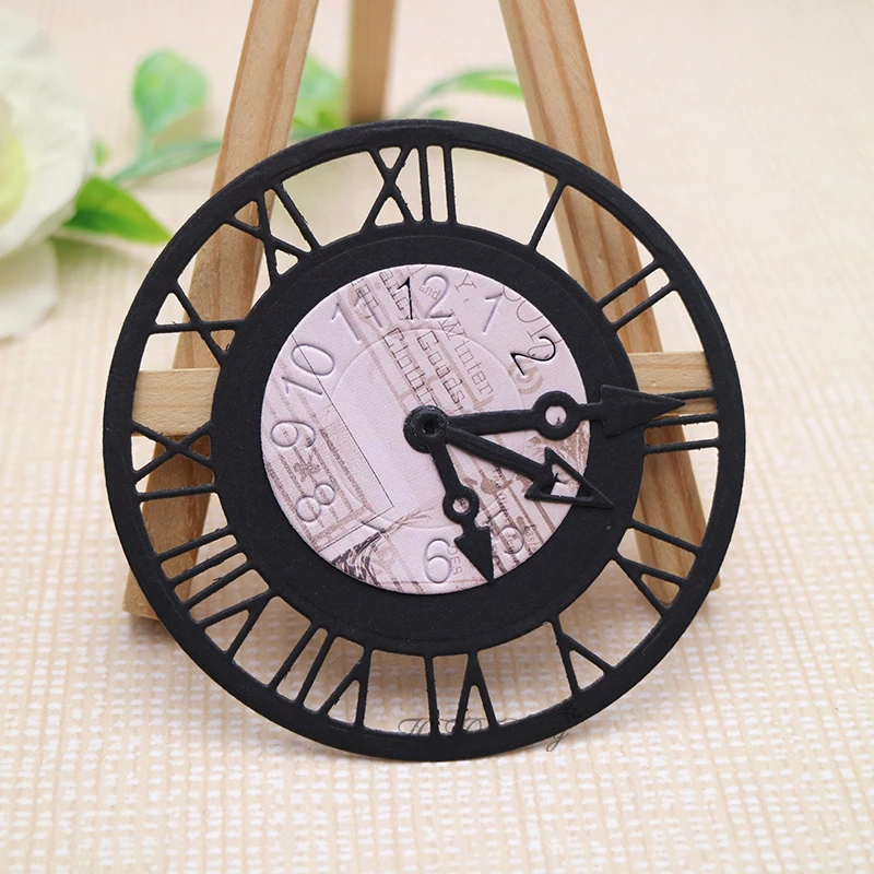 2 Sizes Clock Cutting Dies Embossing Scrapbook Decorative DIY Student Educational Blade Punch Stencils Die Cut Mold