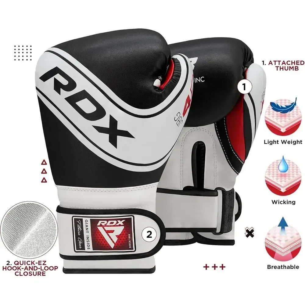 Junior Heavy Duty Boxing Set with Non-Tear Leather Punching Bag for MMA, Kickboxing, Muay Thai, Taekwondo, and BJJ Training
